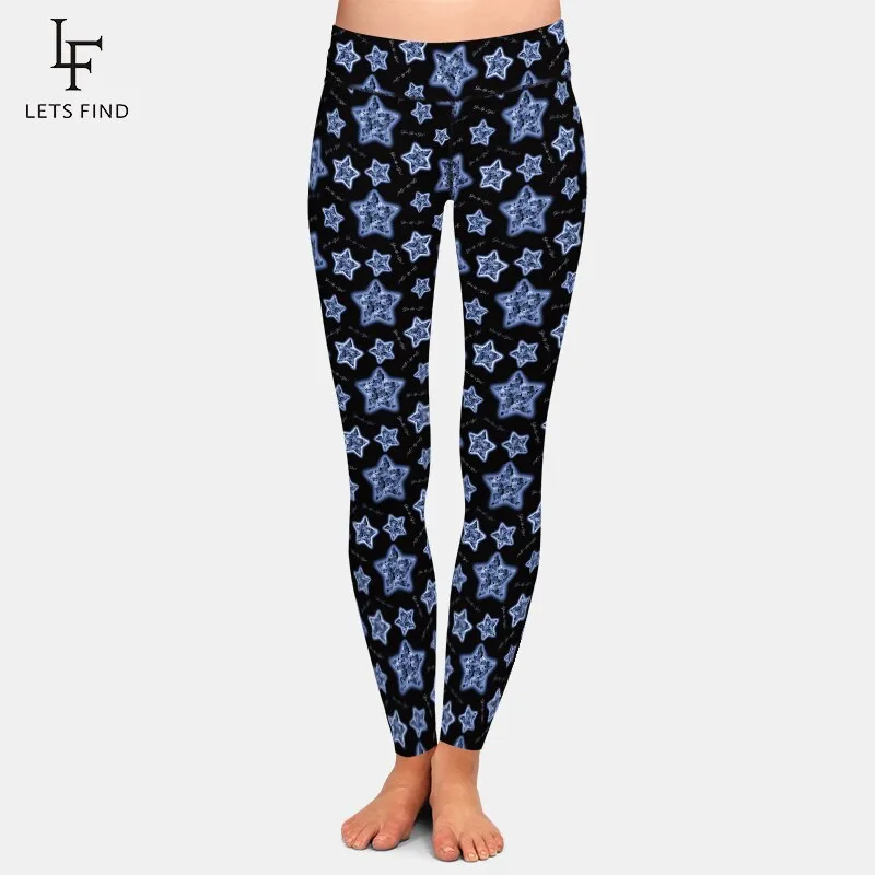 3D Stars Print Women High Waist Warm Ninth Pant Fashion New
