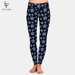 3D Stars Print Women High Waist Warm Ninth Pant Fashion New