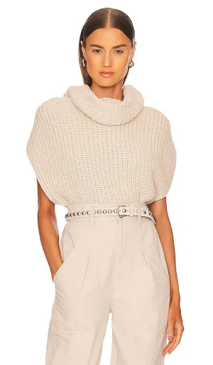 525 Cate Sleeveless Turtleneck Sweater in Cream