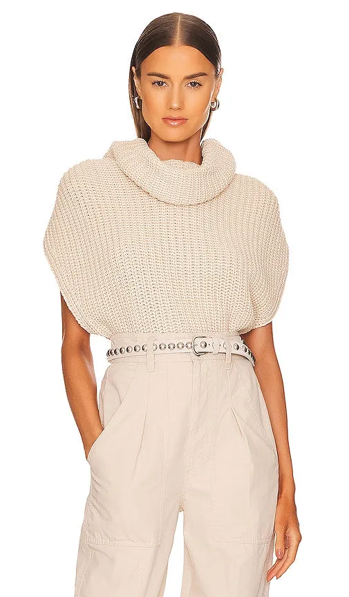 525 Cate Sleeveless Turtleneck Sweater in Cream