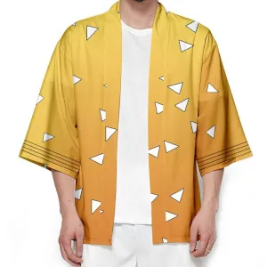 Agatsuma Zenitsu Shirt Costume | Comfortable Demon Slayer Anime Cosplay Cloak