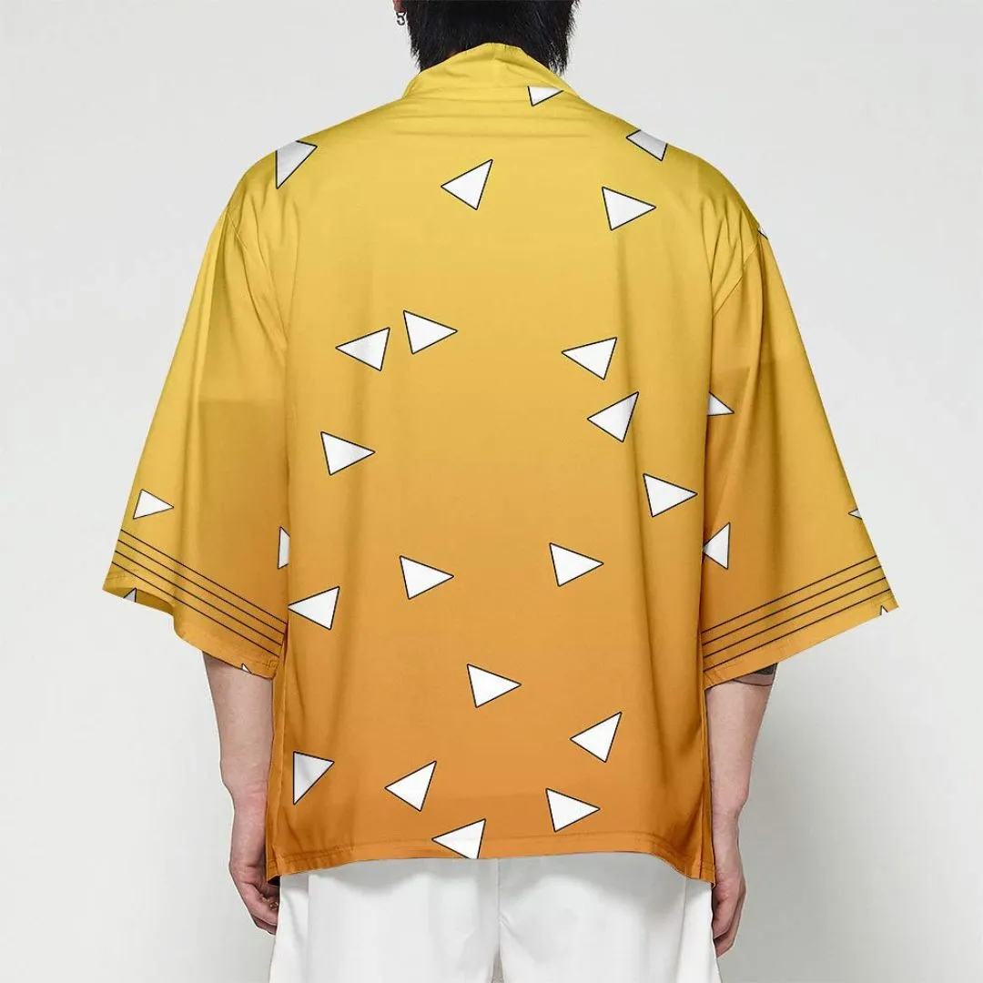 Agatsuma Zenitsu Shirt Costume | Comfortable Demon Slayer Anime Cosplay Cloak