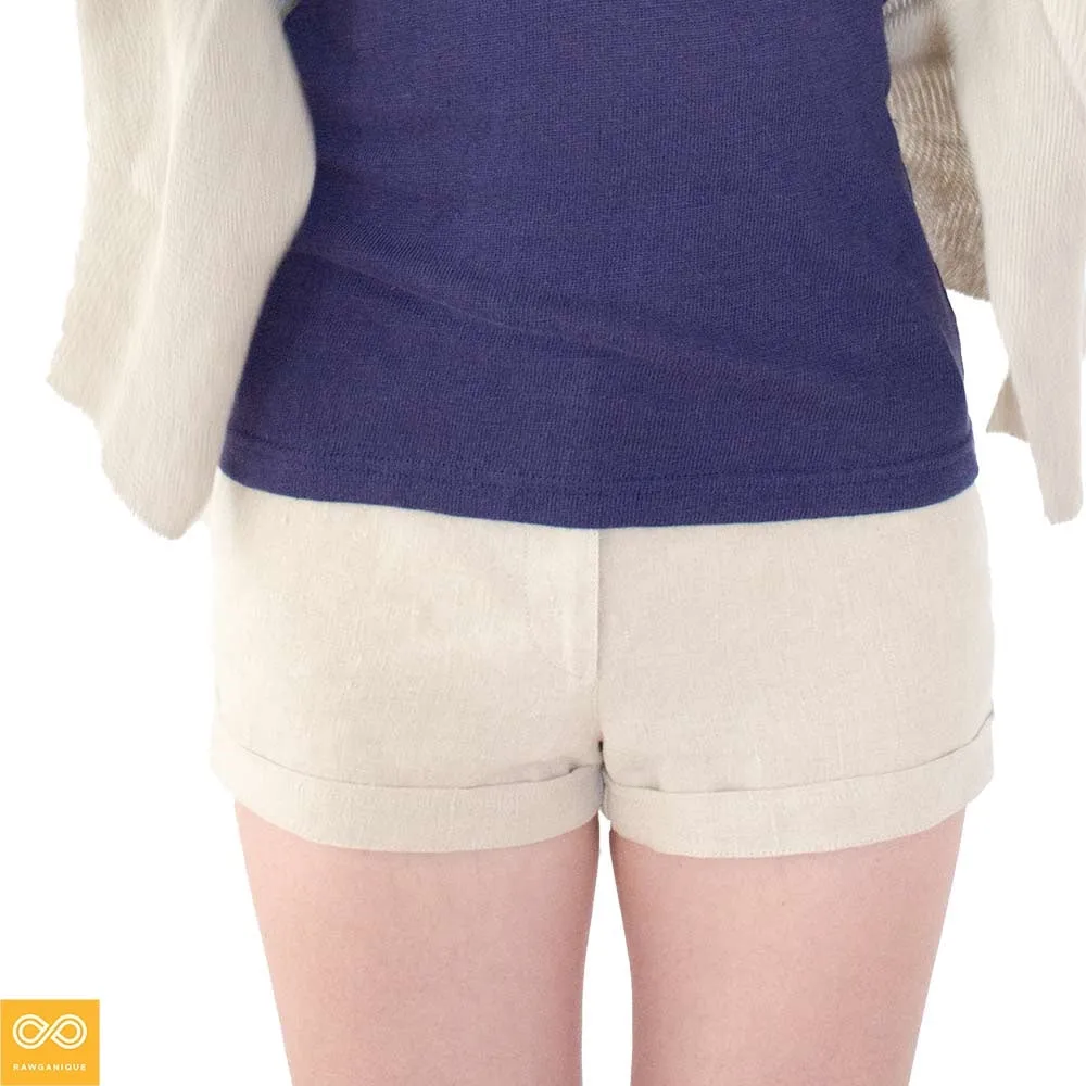 ARUBA 100% Organic Hemp Shorts For Women (Plastic-Free Nut Buttons) (Closeout - Final Sale)
