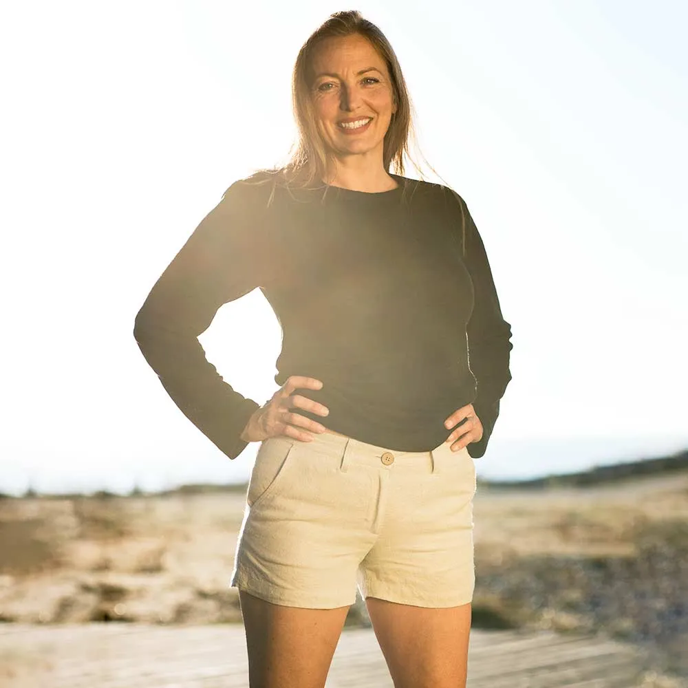 ARUBA 100% Organic Hemp Shorts For Women (Plastic-Free Nut Buttons) (Closeout - Final Sale)