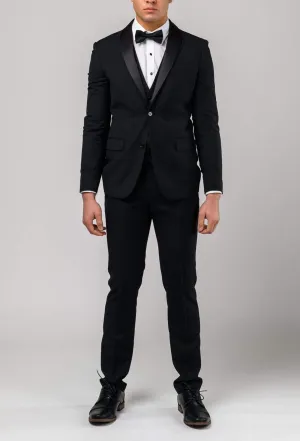 Aston slim fit laneport suit in black