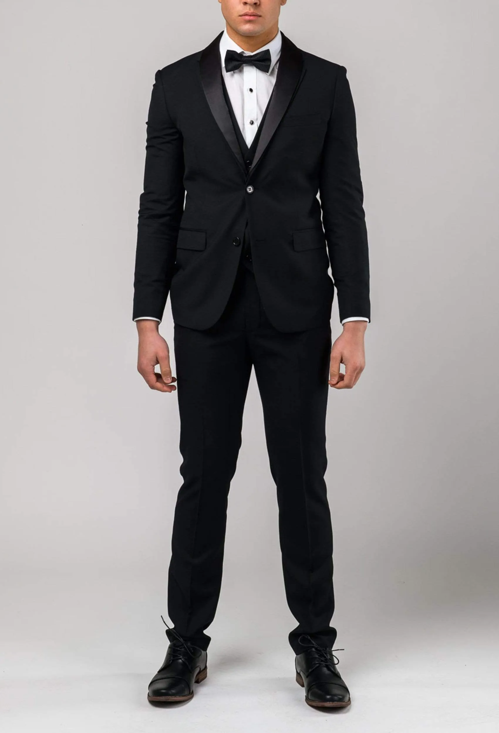 Aston slim fit laneport suit in black