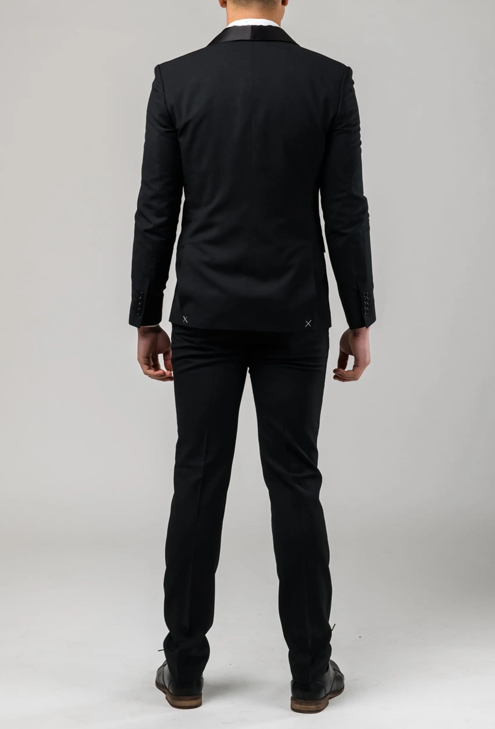 Aston slim fit laneport suit in black