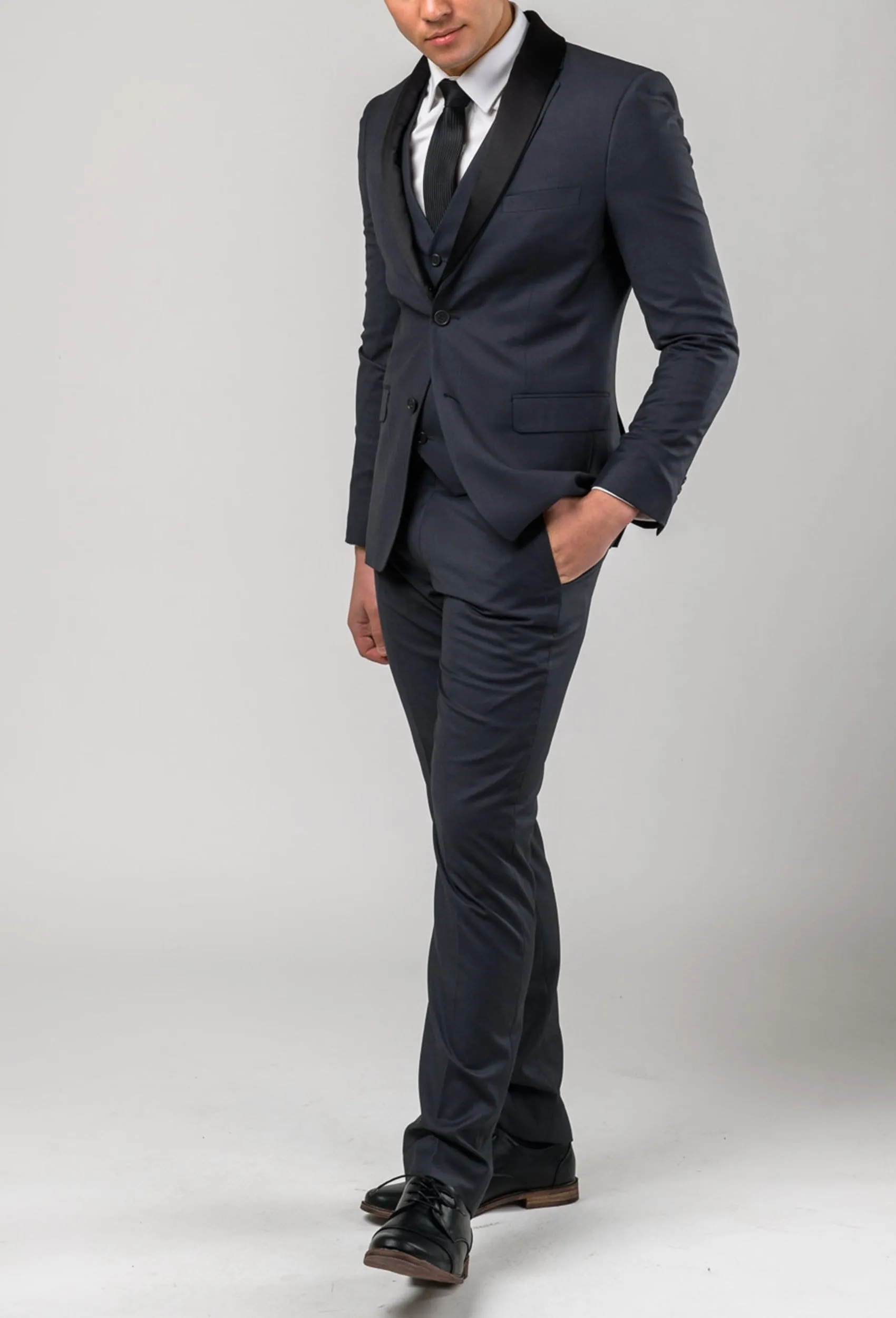 Aston slim fit laneport suit in charcoal