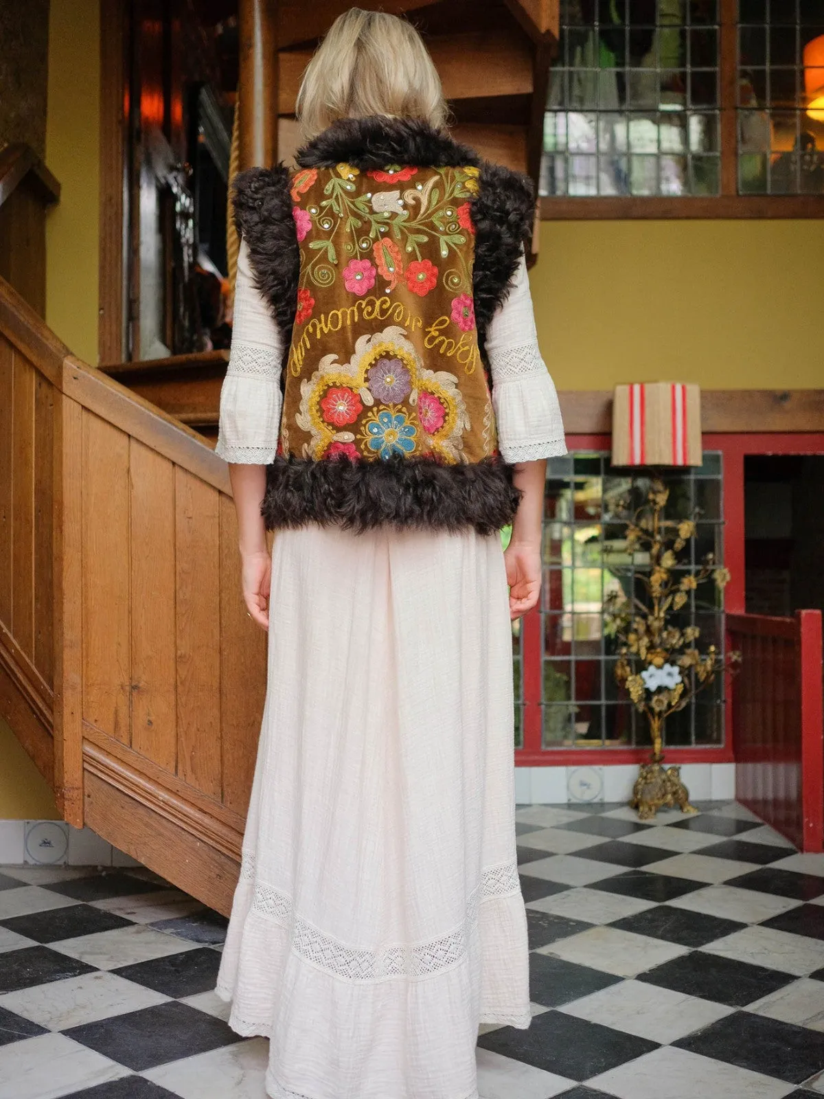 Aziz Waistcoat - L | Brown/Black