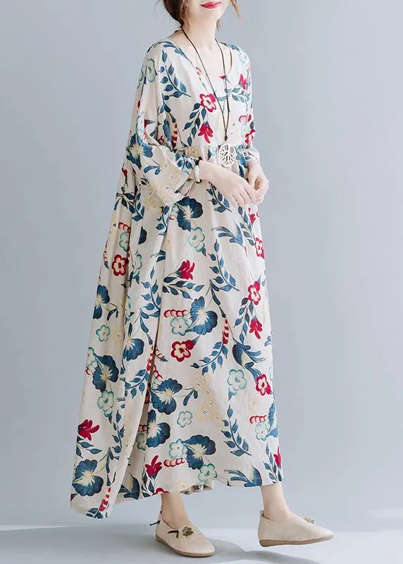 Beautiful Nude Print Dresses O Neck Cinched Art Spring Dresses