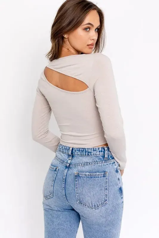 BECAUSE I CAN LONG SLEEVE CROP TOP