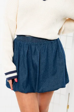 Blue Jean Baby Denim Bubble Hem Mini Skirt