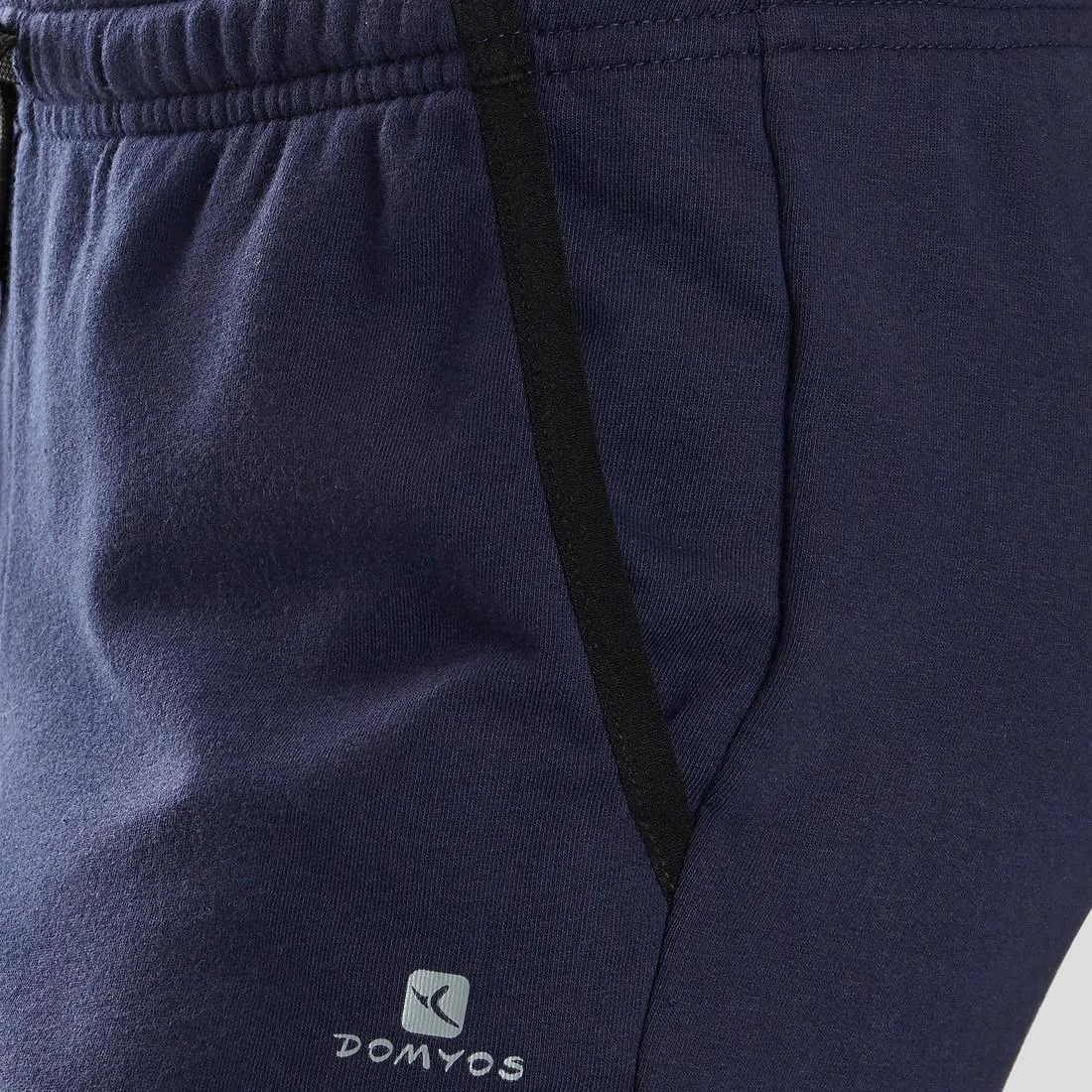 Boys' Breathable Cotton Gym Shorts 500 - Navy Blue