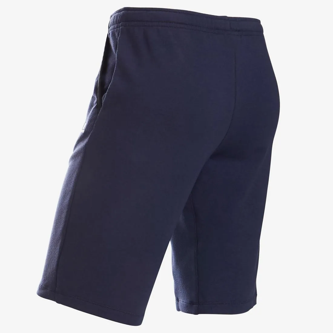 Boys' Breathable Cotton Gym Shorts 500 - Navy Blue
