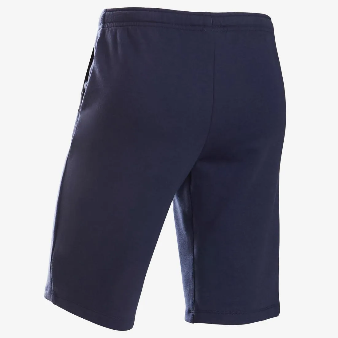 Boys' Breathable Cotton Gym Shorts 500 - Navy Blue