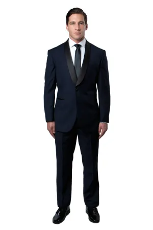 Bryan Michael 2pc Tuxedo Set with Satin Shawl Collar, Navy