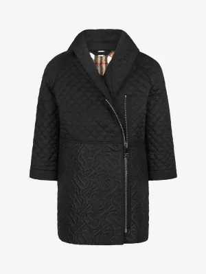 BURBERRY GIRLS GIA COCOON TB MONOGRAM QUILTED COAT