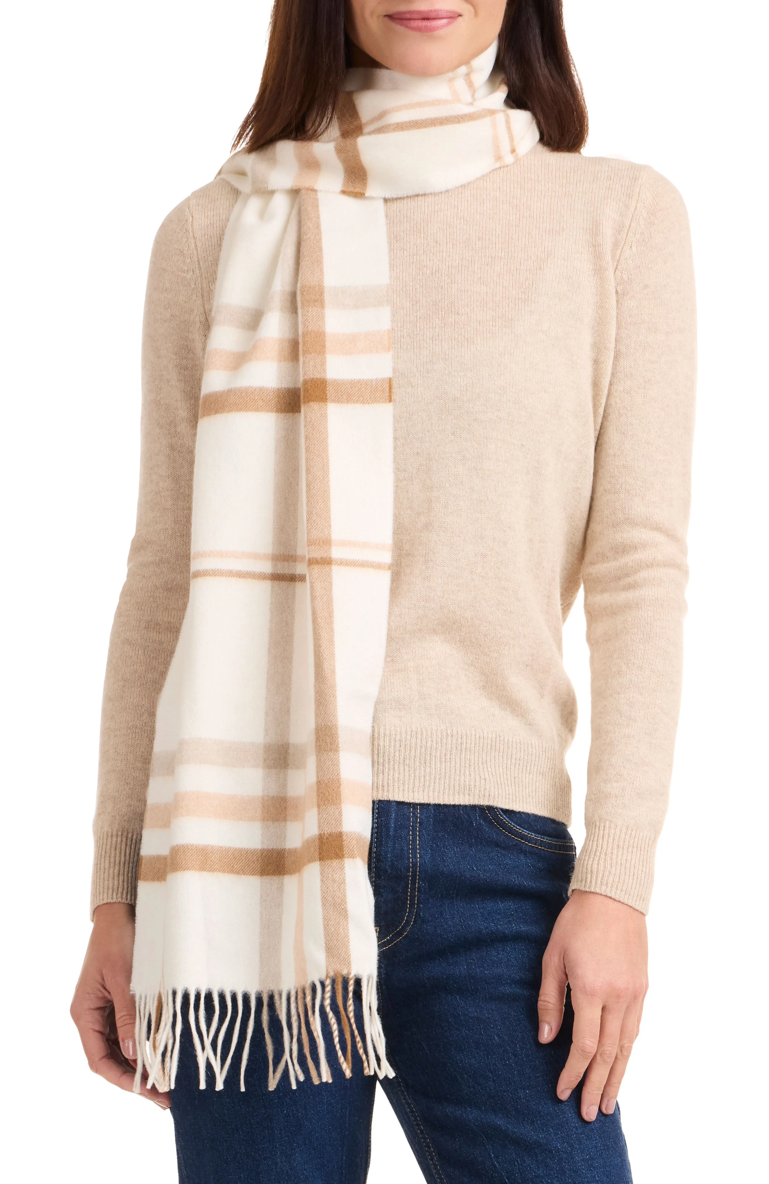 CASHMERE CHECK SCARF
