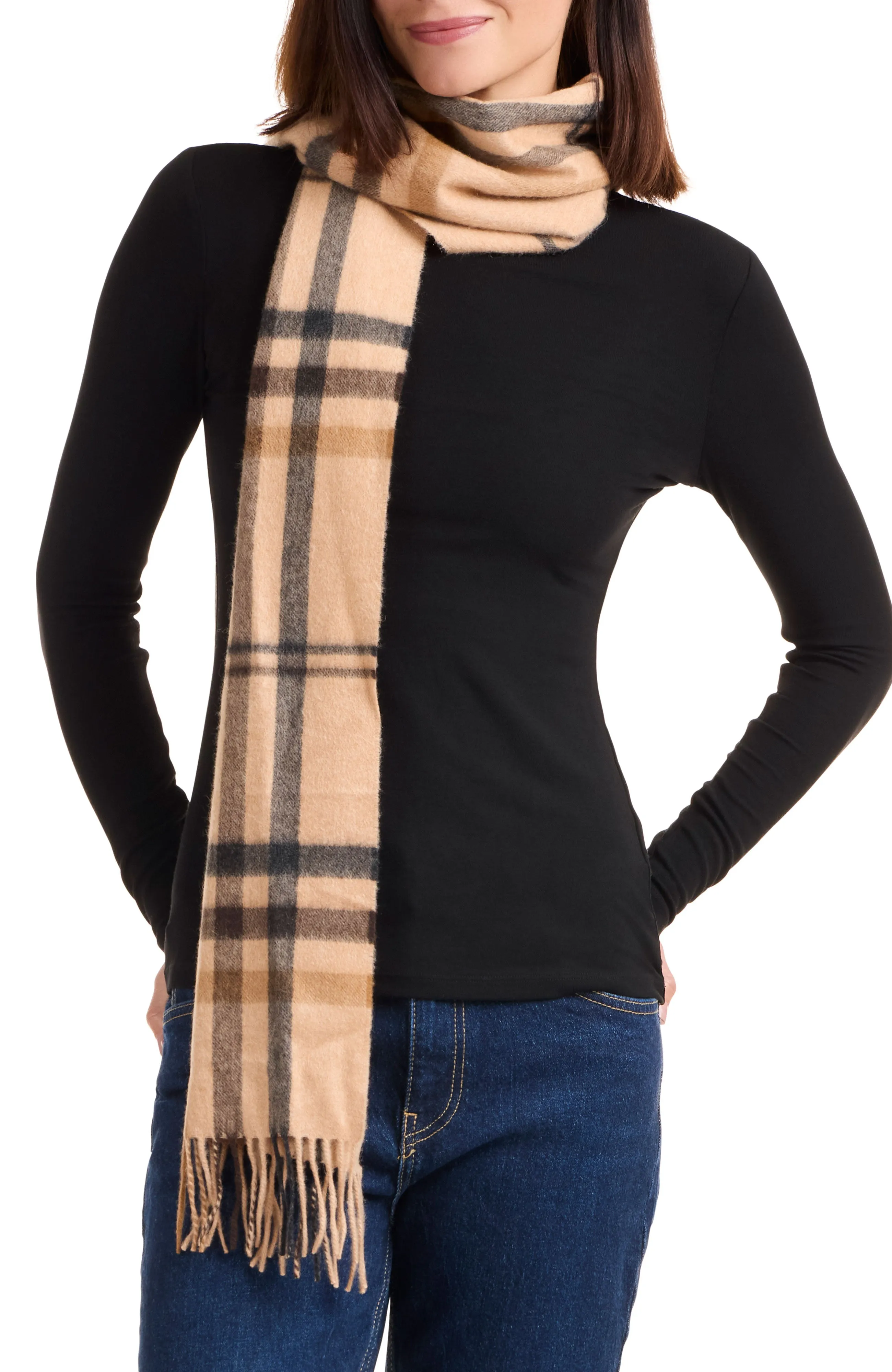 CASHMERE CHECK SCARF