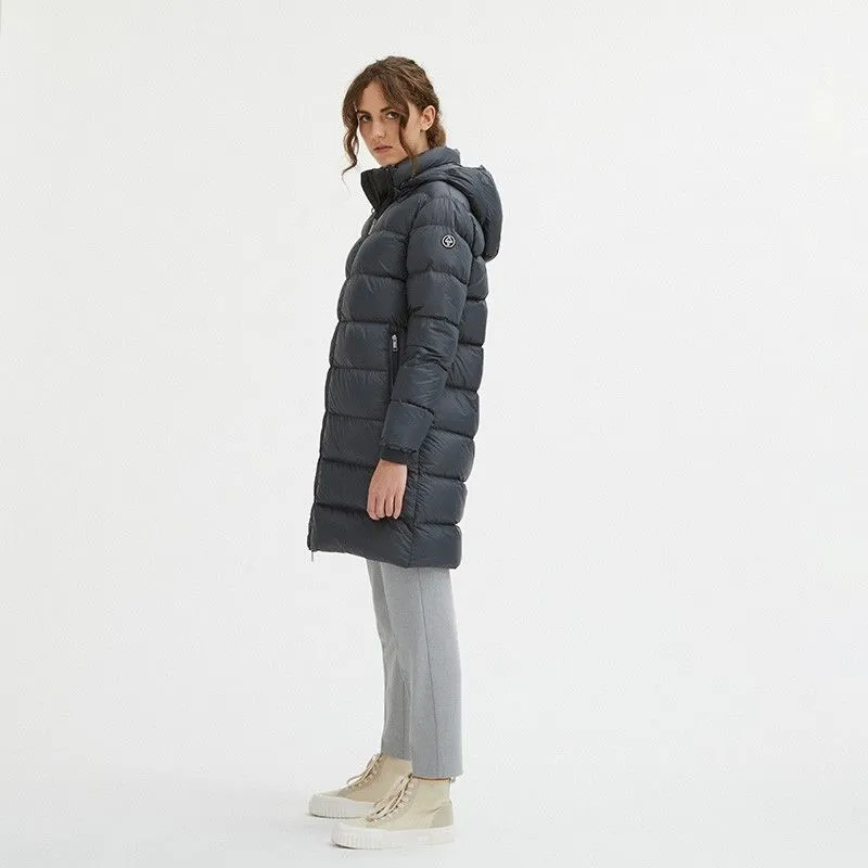 Centogrammi Luxurious Padded Hooded Jacket in Dark Grey