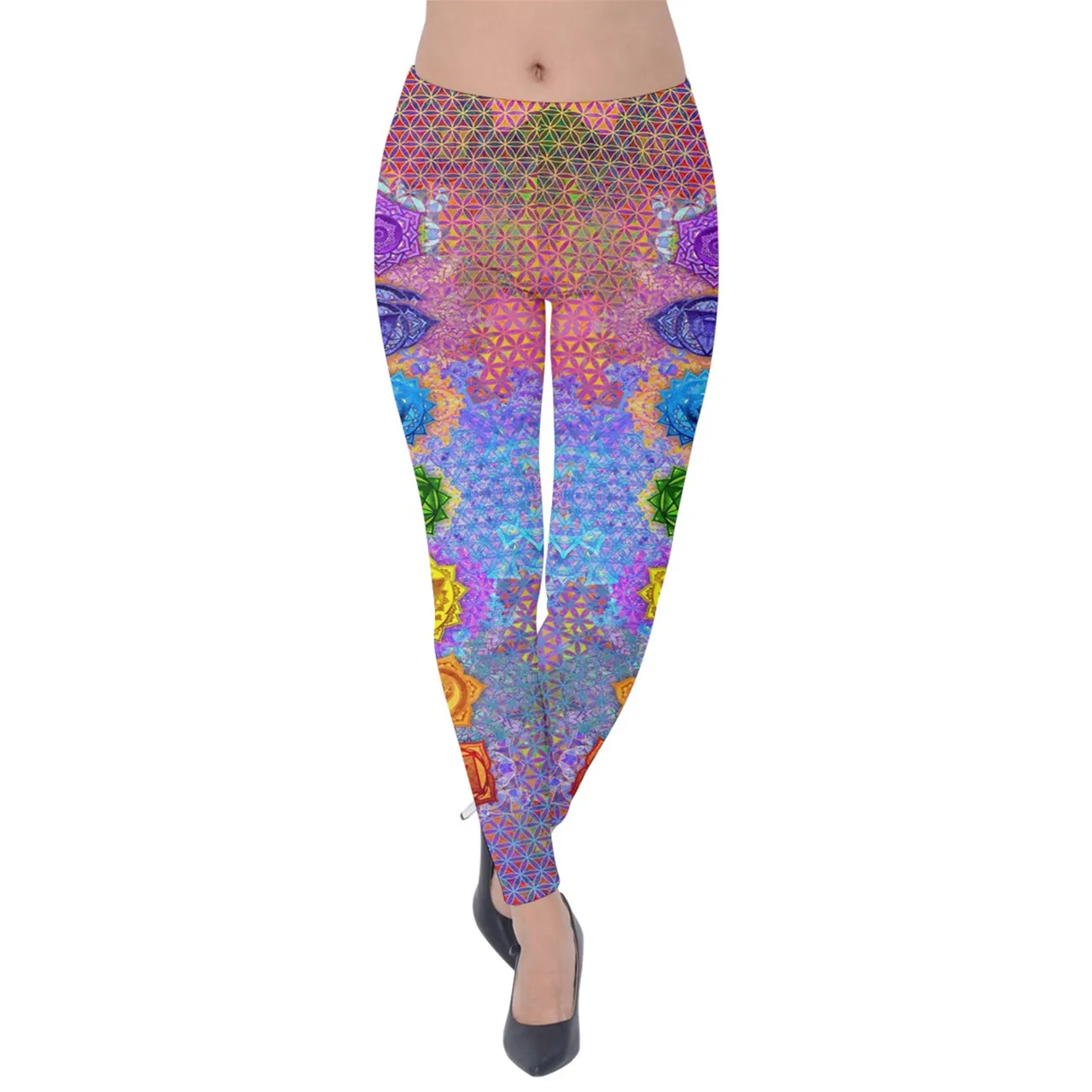 Chakra Flower of Life Velvet Leggings