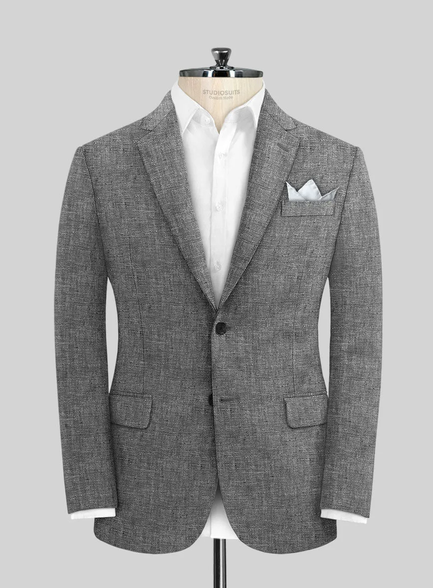 Chambray Black Linen Suit