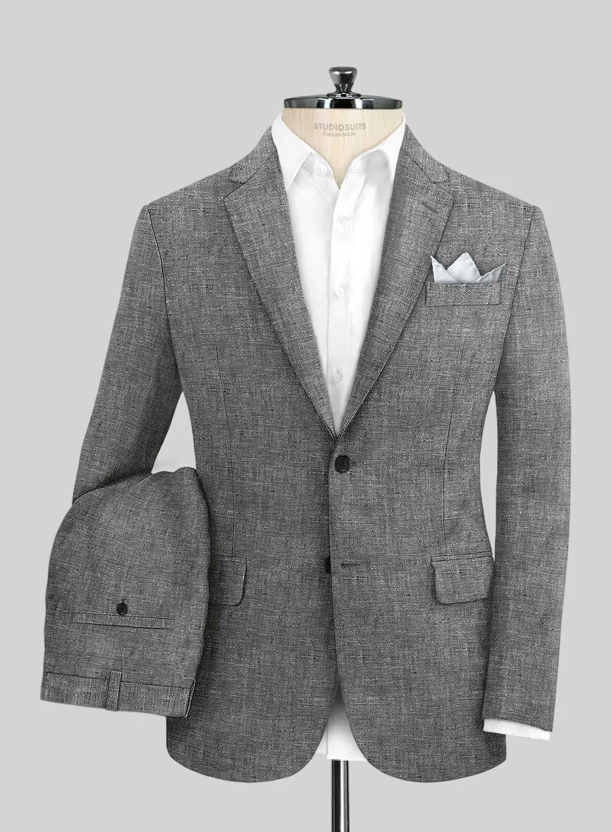 Chambray Black Linen Suit