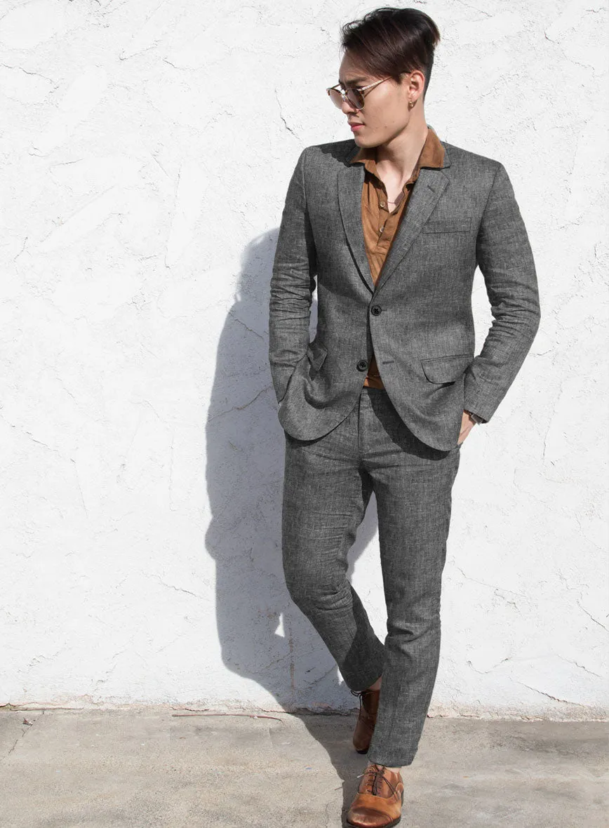 Chambray Black Linen Suit