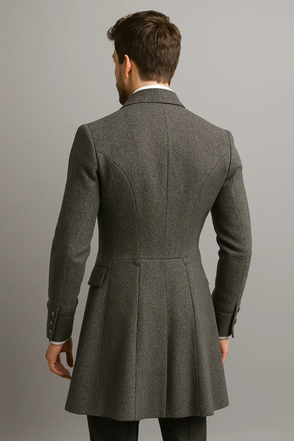 Charcoal Regency Tailcoat for Men - Classic Bridgerton-Inspired Formal Jacket Plus Size