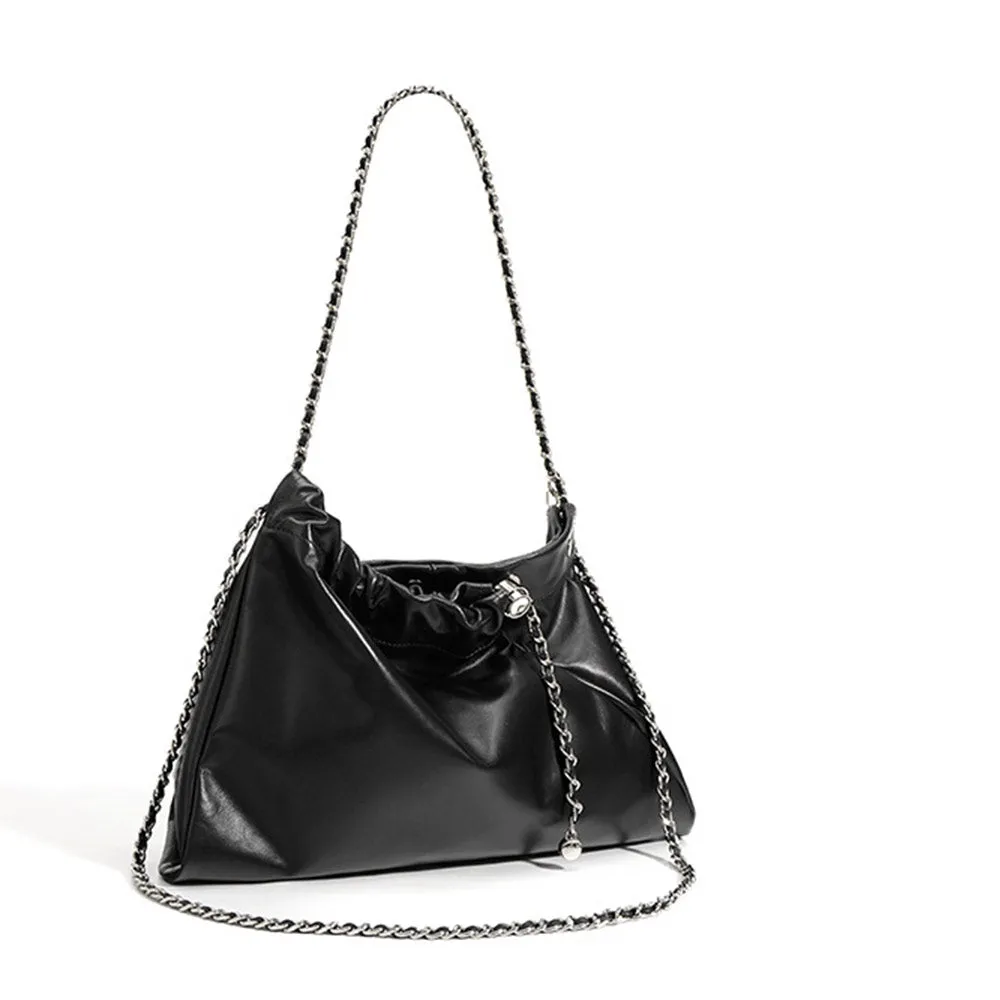 Cowhide bag double pocket shoulder cross bag【Mint】