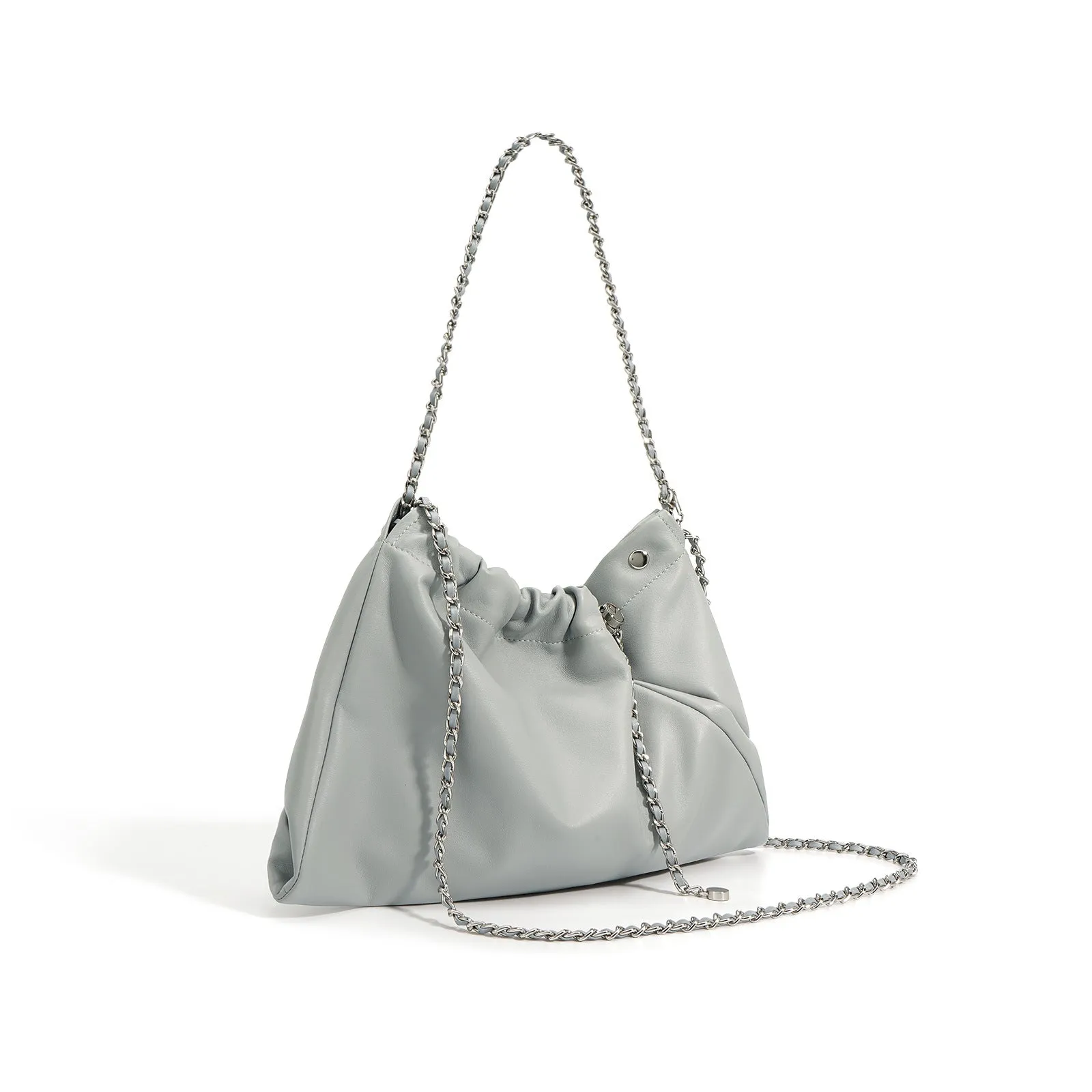 Cowhide bag double pocket shoulder cross bag【Mint】