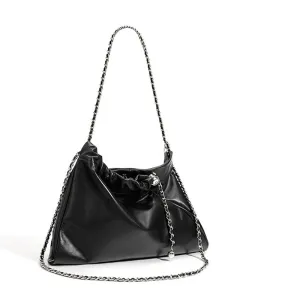 Cowhide bag double pocket shoulder cross bag【Mint】