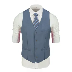 Denim Blue Men's Vest for Party, Wedding and Business