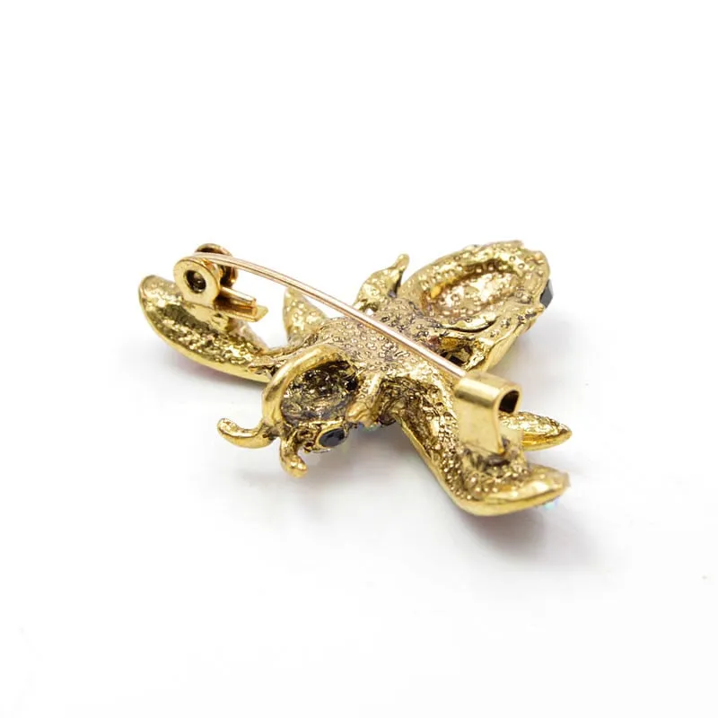 Enamel Bee Rhinestone Costume Brooches