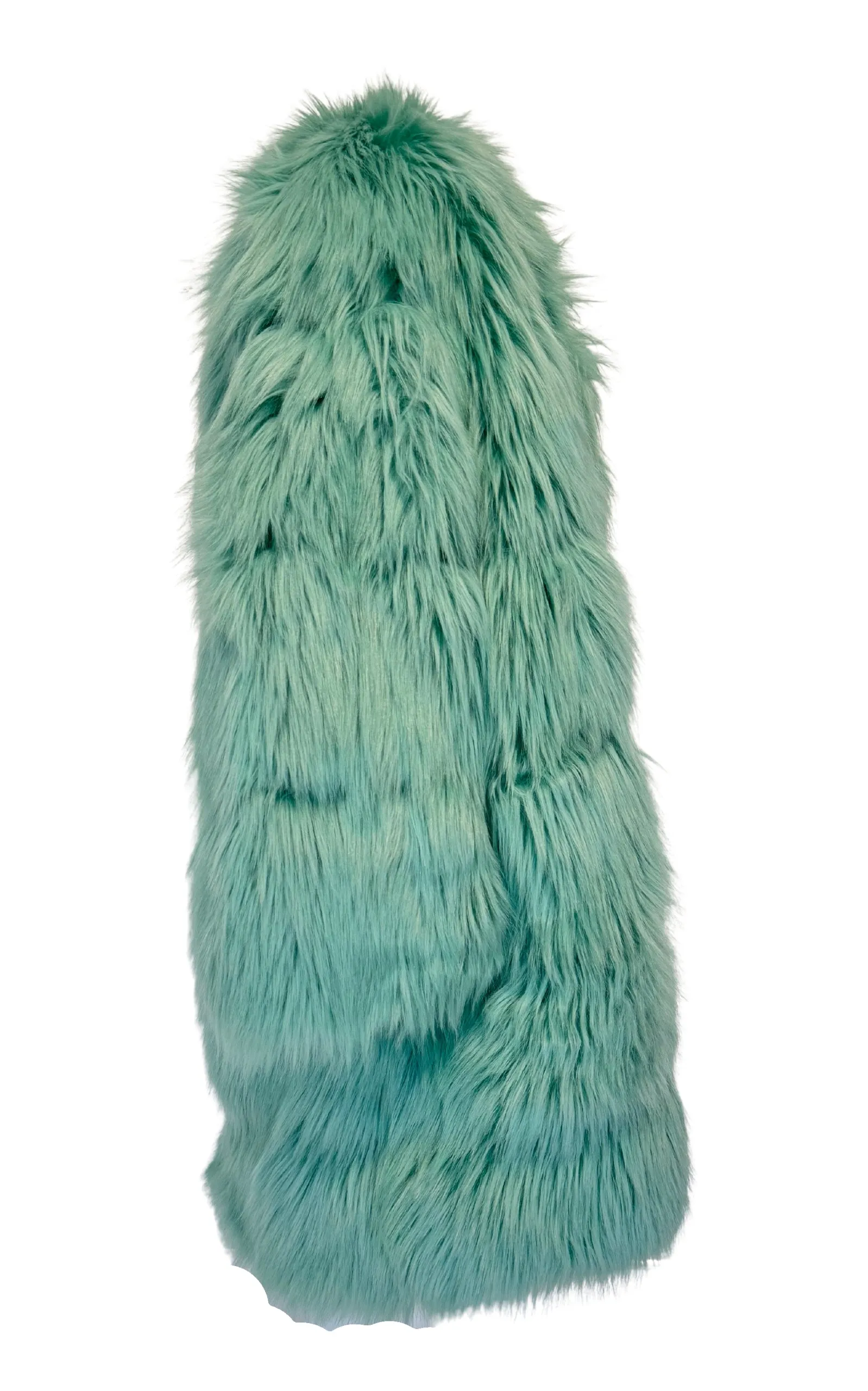 Faux Fur Coat in Mint Color