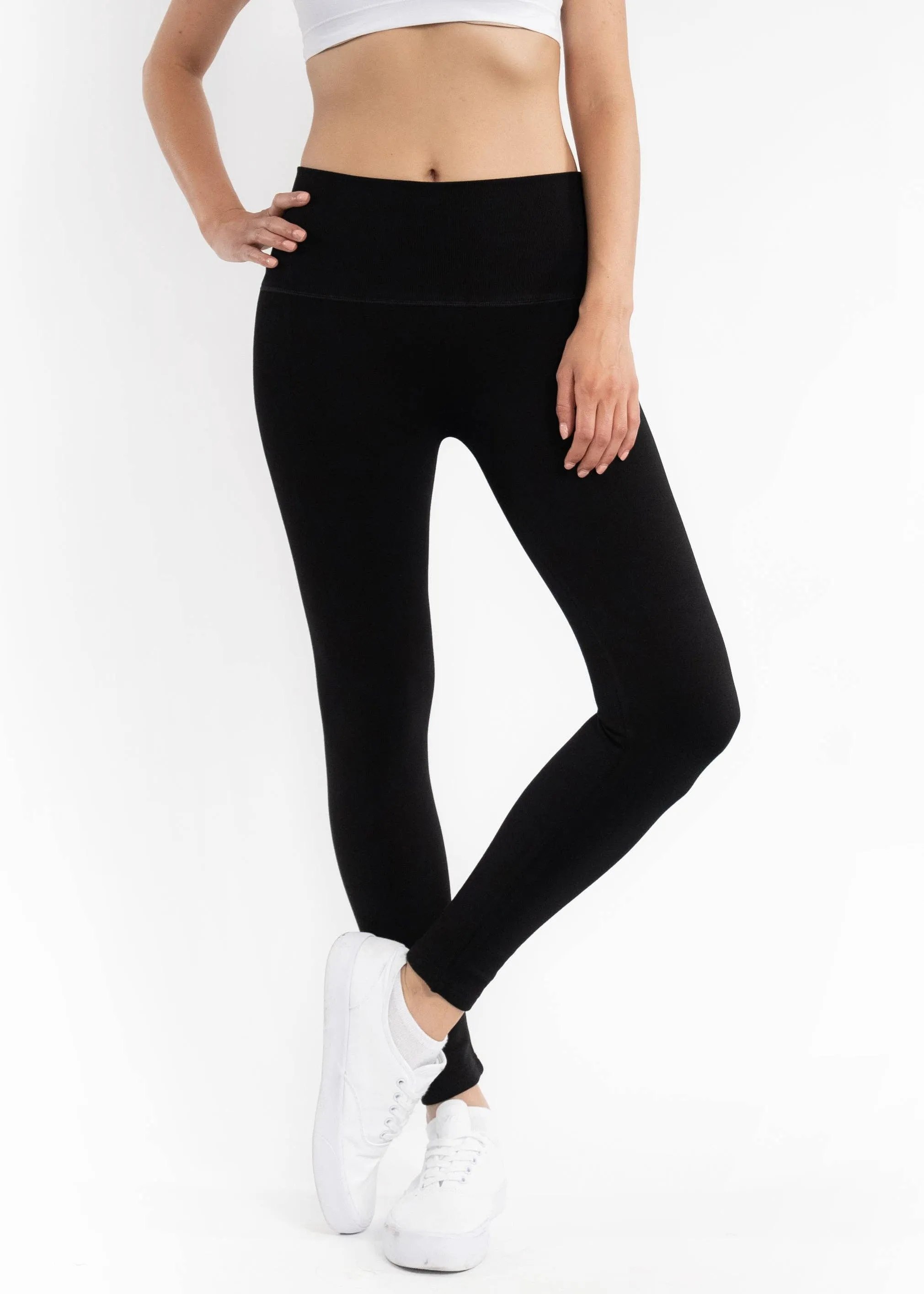 Fleece Lined Leggings: Charcoal