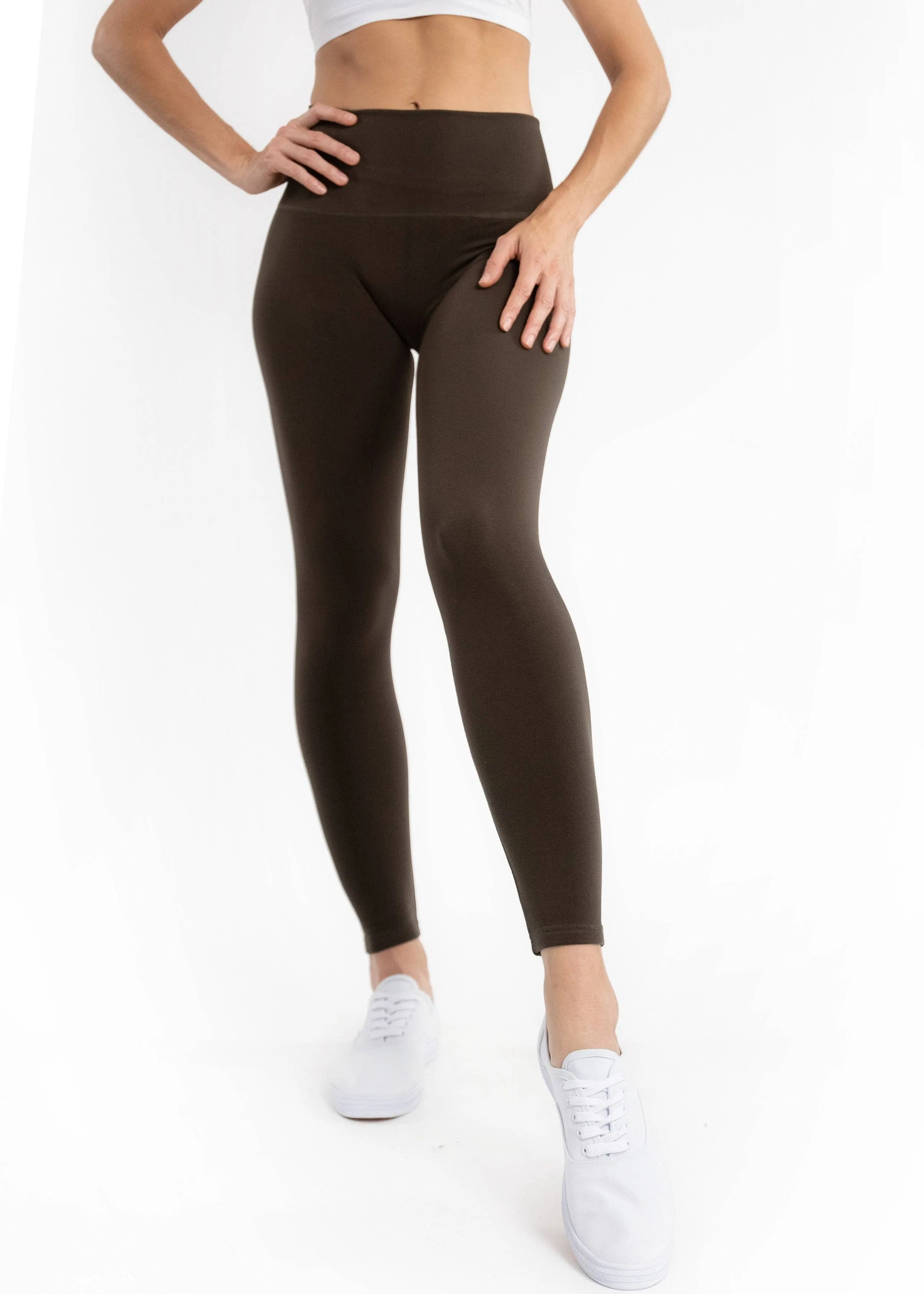 Fleece Lined Leggings: Charcoal