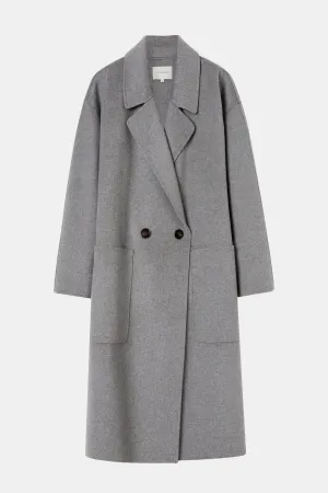 Florentine Cashmere Cocoon Coat in Grey