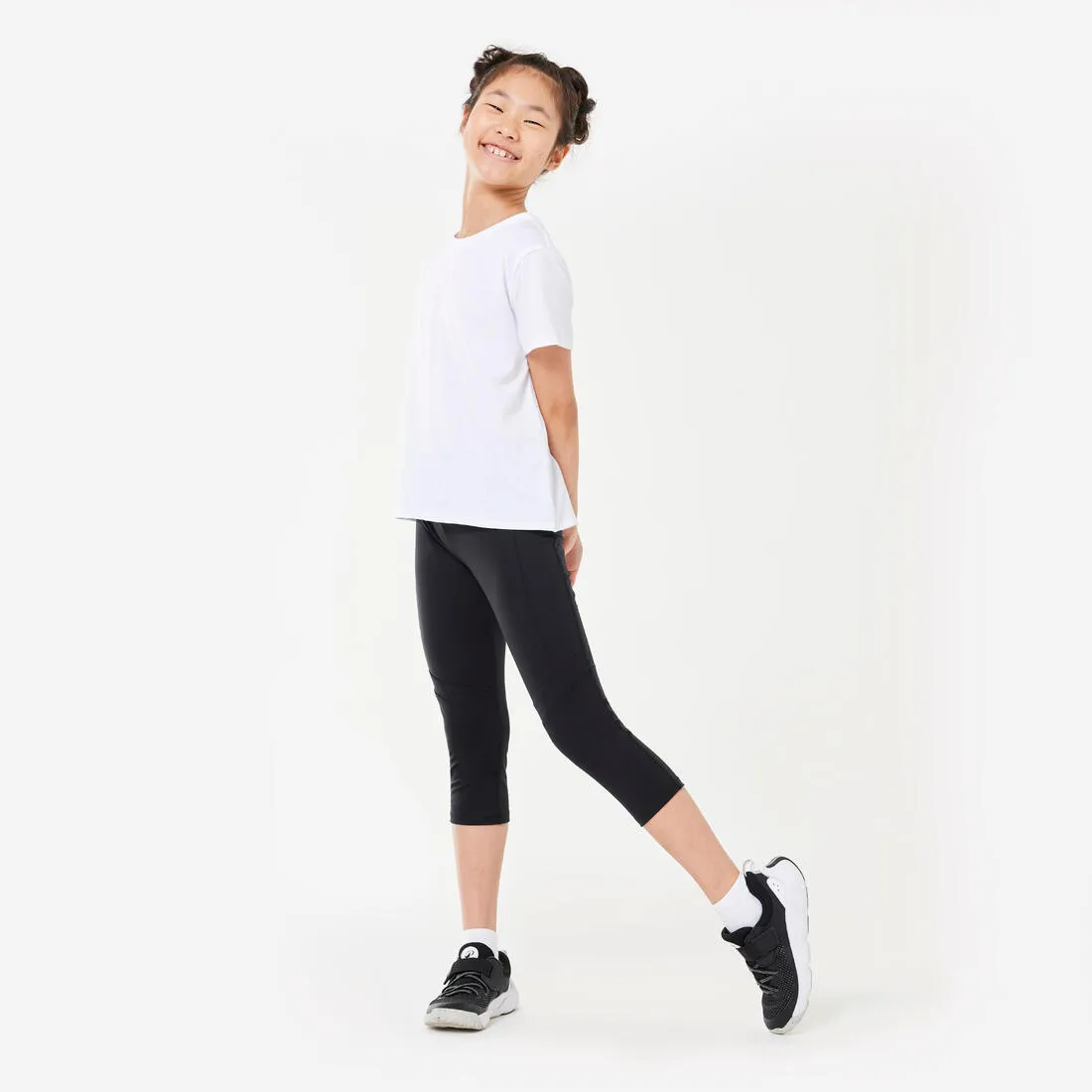 Girls' Breathable Cropped Bottoms S500