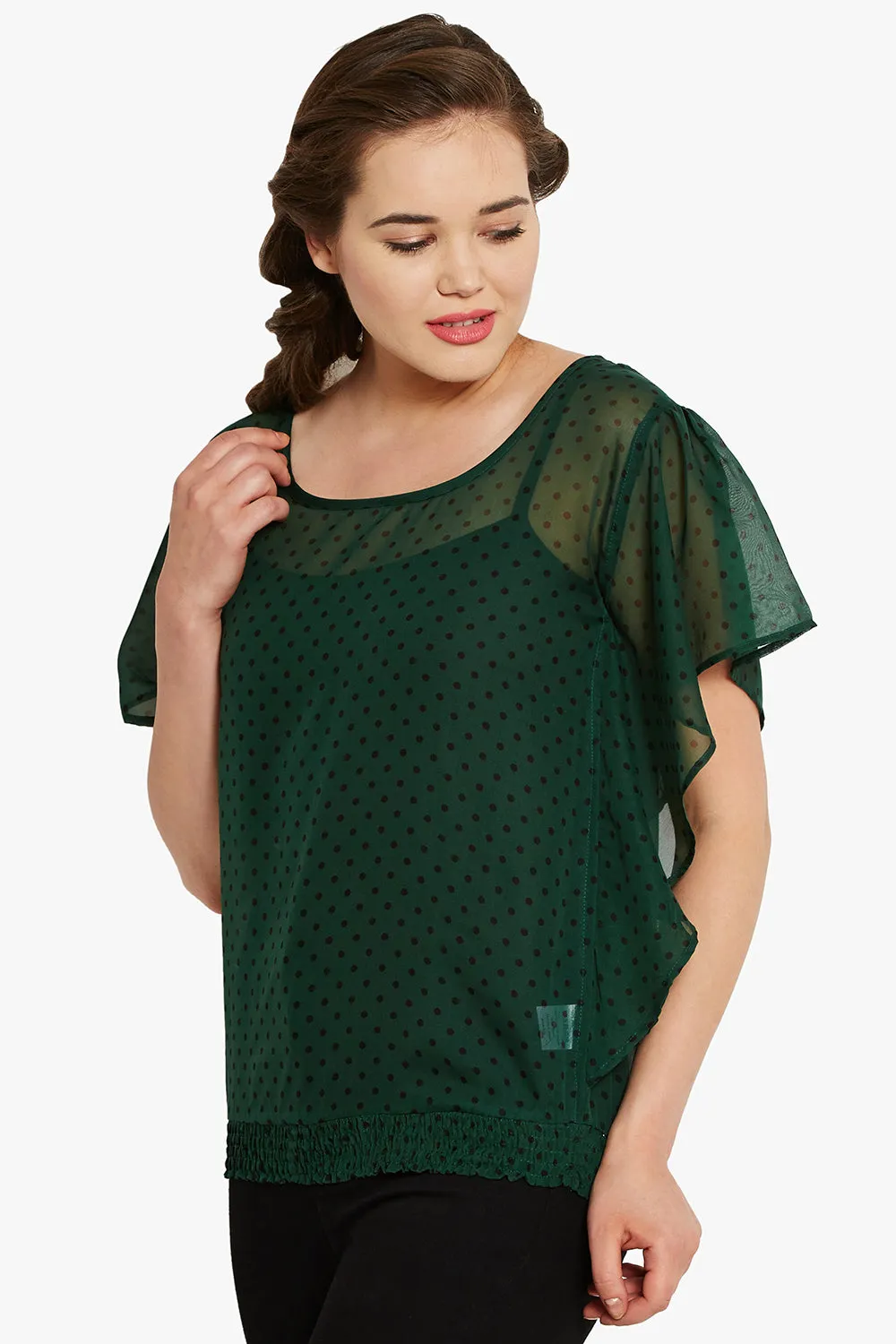 Green Polka Top