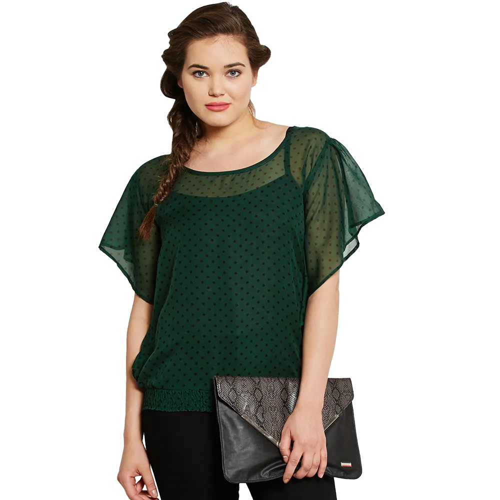 Green Polka Top