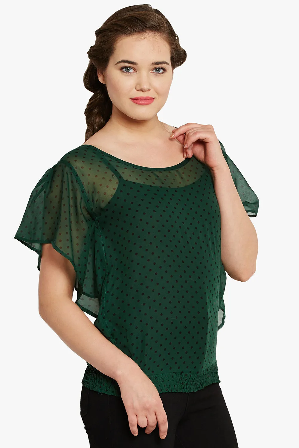 Green Polka Top