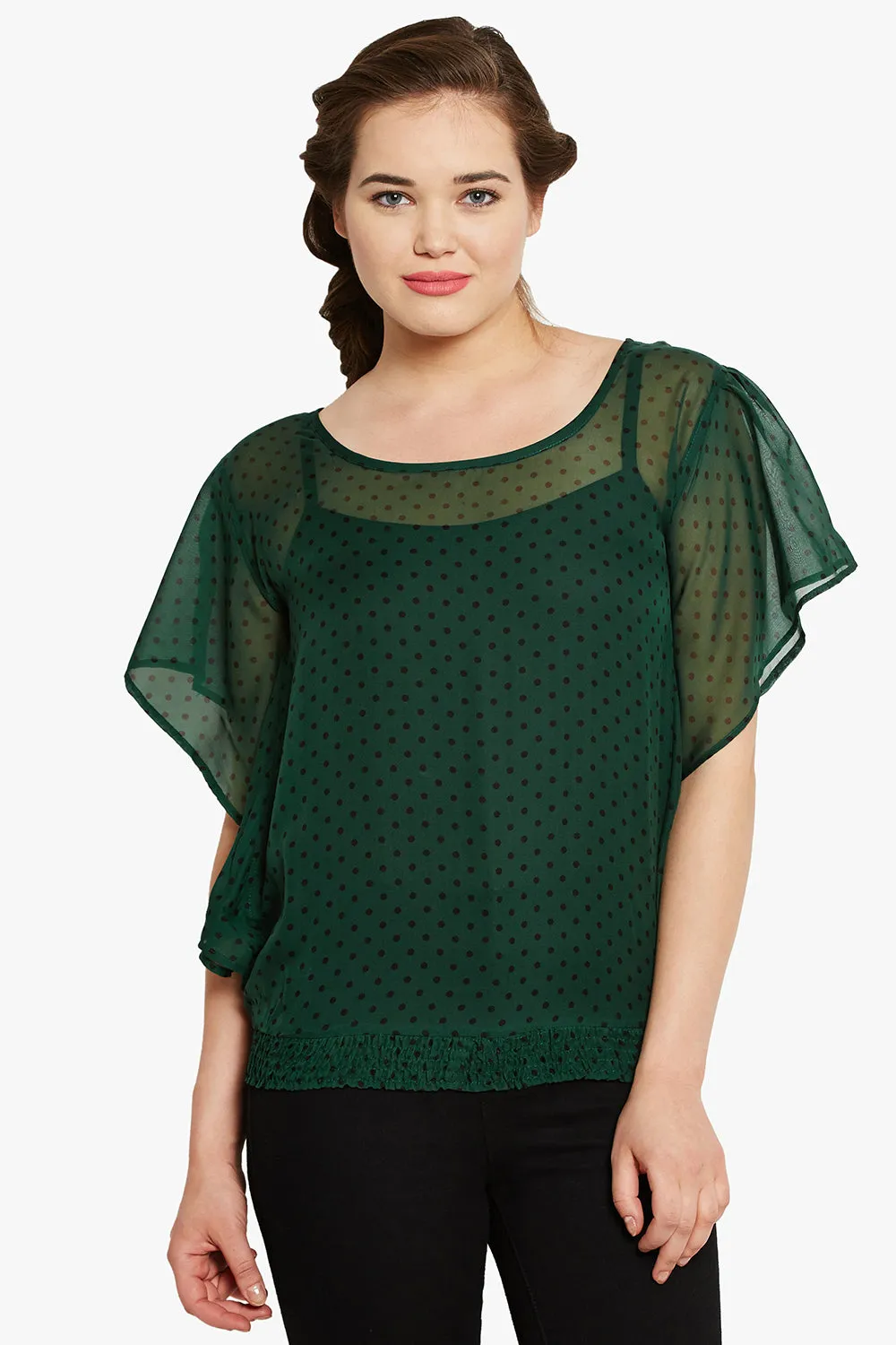 Green Polka Top
