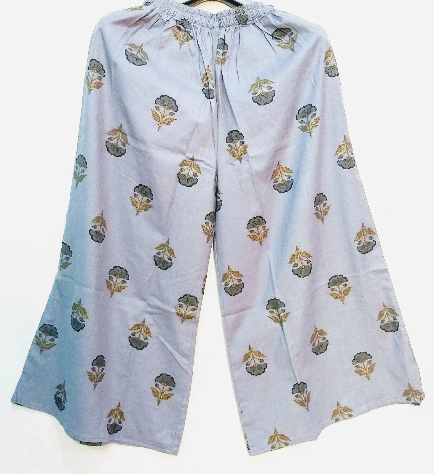 Grey Printed Palazzo Pant-NT000041WHITE