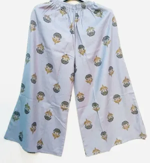 Grey Printed Palazzo Pant-NT000041WHITE
