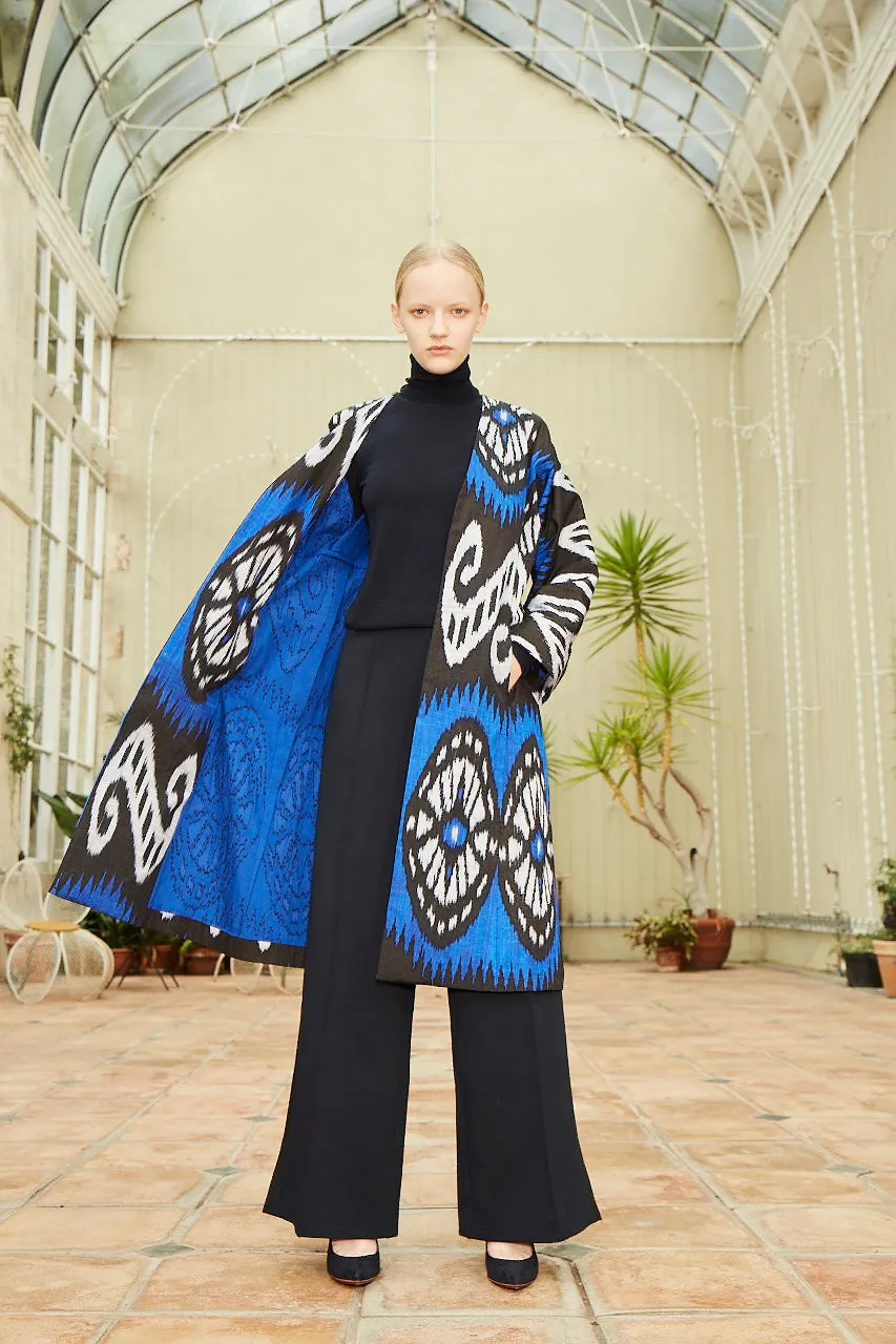 Handwoven Silk Ikat Chapan - Sitora - 'Star'