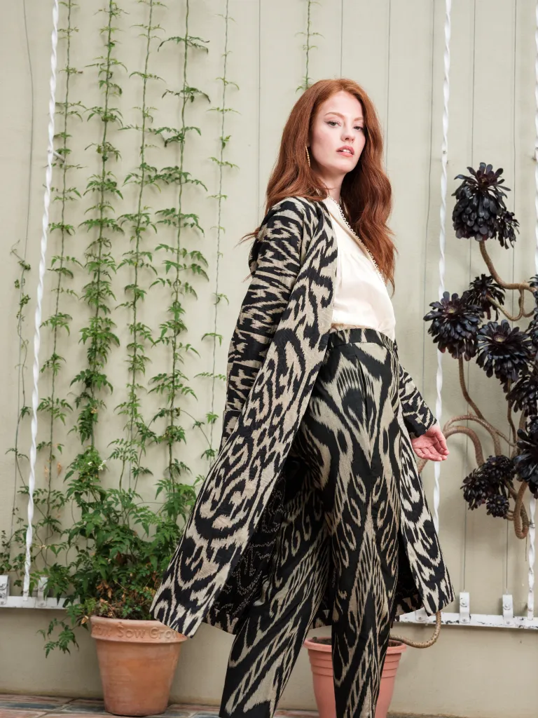 Handwoven Silk Ikat Chapan - Zulfiya - 'Charming'