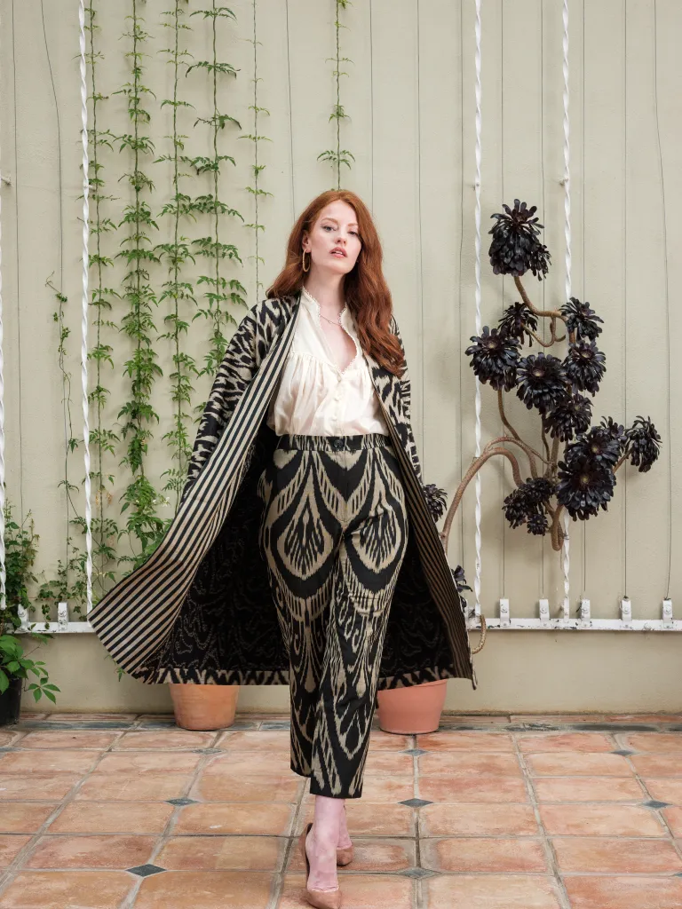 Handwoven Silk Ikat Chapan - Zulfiya - 'Charming'