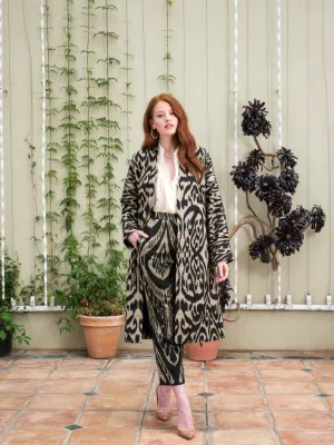 Handwoven Silk Ikat Chapan - Zulfiya - 'Charming'
