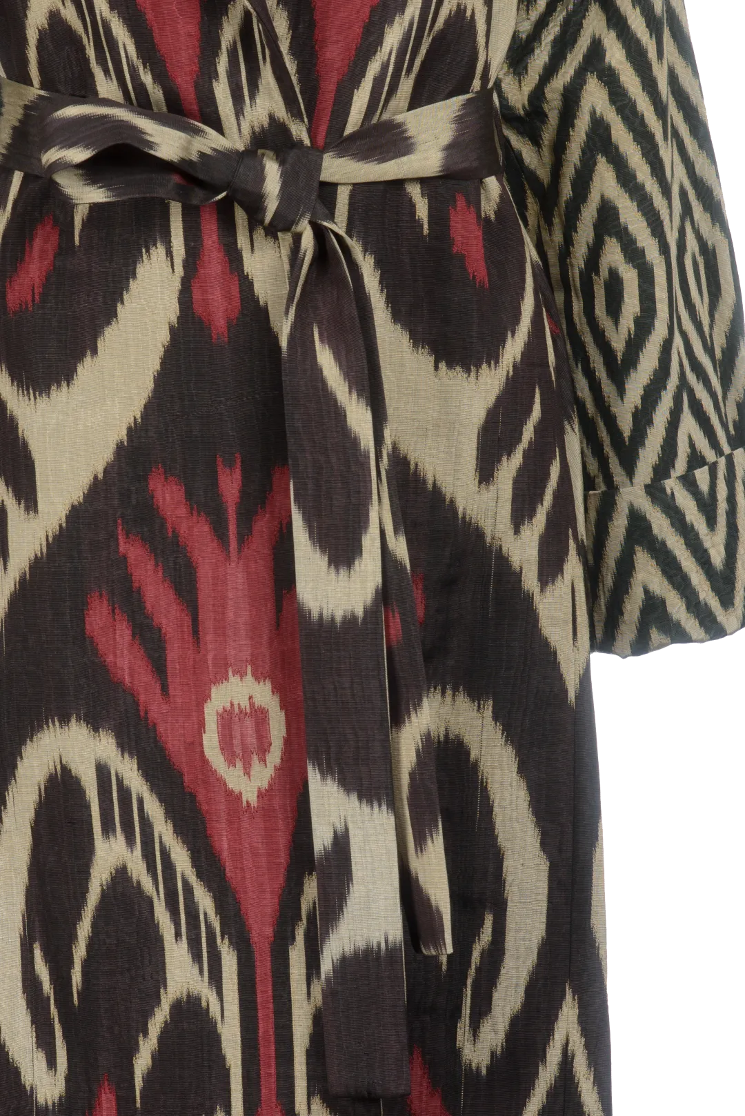 Handwoven Silk Ikat Shawl Coat - Zilola - 'Flower of the Night - Lotus'